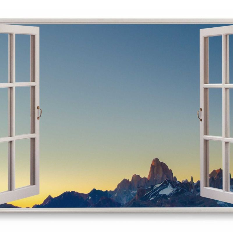 Wandbild 120x80cm Fensterbild Dolomiten Berge Alpen Italien Sonnenuntergang