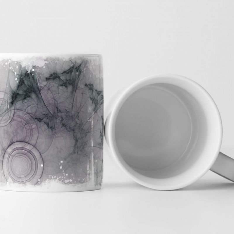 Tasse Geschenk Kreisformen + violett + graphitgrau