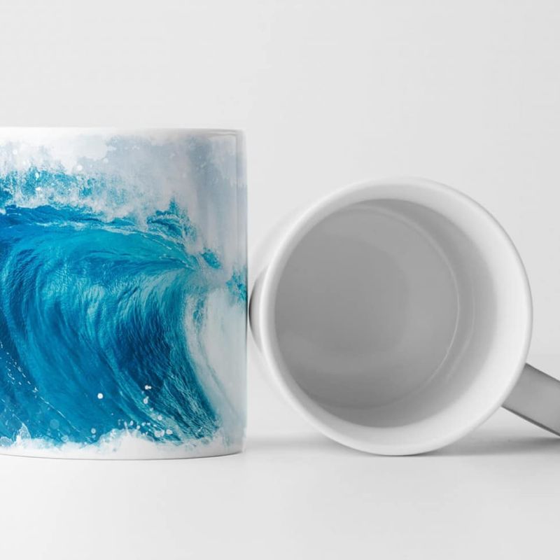 Tasse Geschenk Landschaftsfotografie – Blaue Meereswelle