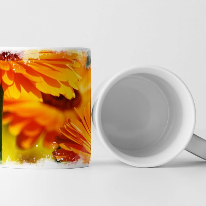 Tasse Geschenk Naturfotografie – Orange Calendula Blumen