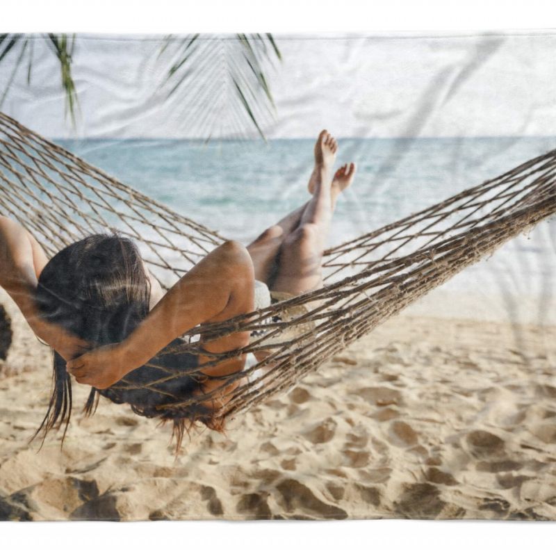 Handtuch Strandhandtuch Saunatuch Kuscheldecke  mit Fotomotiv Strand Meer Urlaub