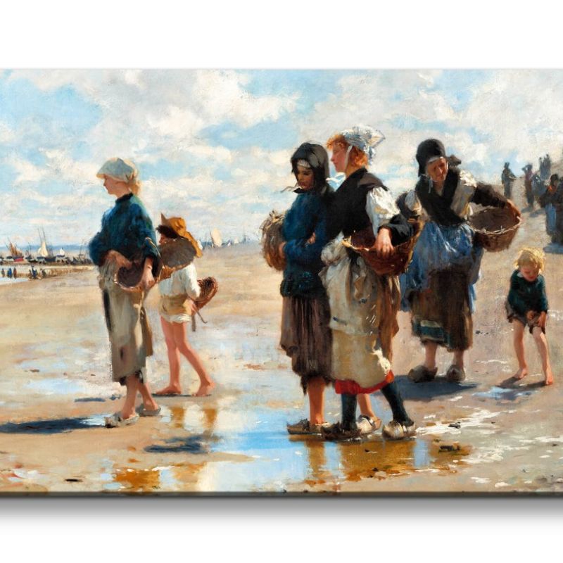 Remaster 120x60cm John Singer Sargent weltberühmtes Gemälde zeitlose Kunst Oyster Gatherers of Canca