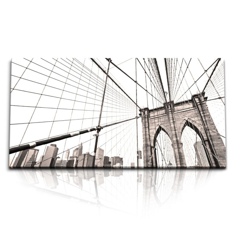 Kunstdruck Bilder 120x60cm Brooklyn Bridge New York Brücke USA