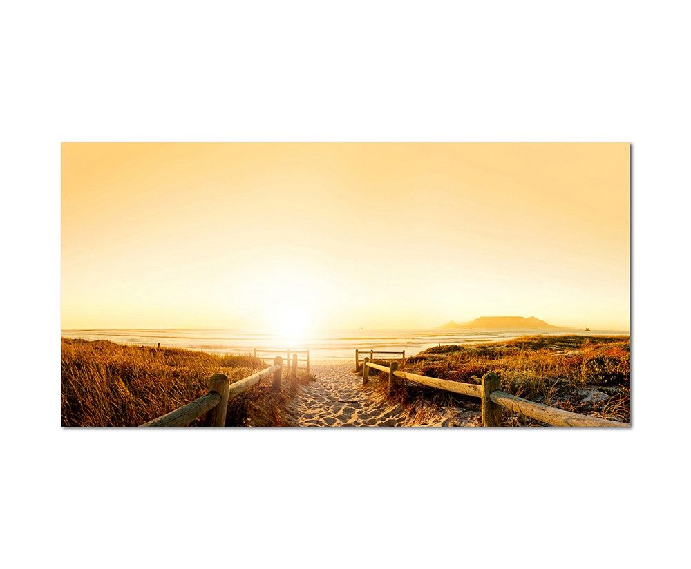 120x60cm Strand Meer Sonnenuntergang Landschaft