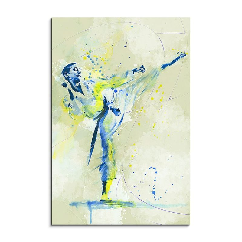 Karate IV 90x60cm SPORTBILDER Paul Sinus Art Splash Art Wandbild Aquarell Art