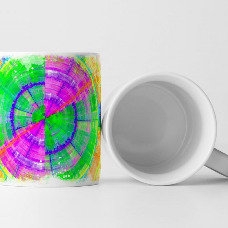 Tasse Geschenk Digitale Grafik – Bunte Neonkreise