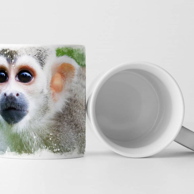 Tasse Geschenk Tierfotografie – Bolivianischer Totenkopfaffe