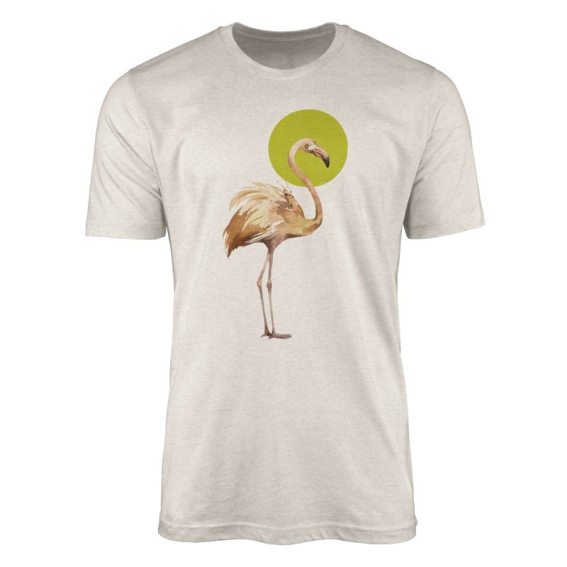 Herren Shirt Organic T-Shirt  Aquarell Motiv Flamingo Bio-Baumwolle Ökomode Nachhaltig Farbe