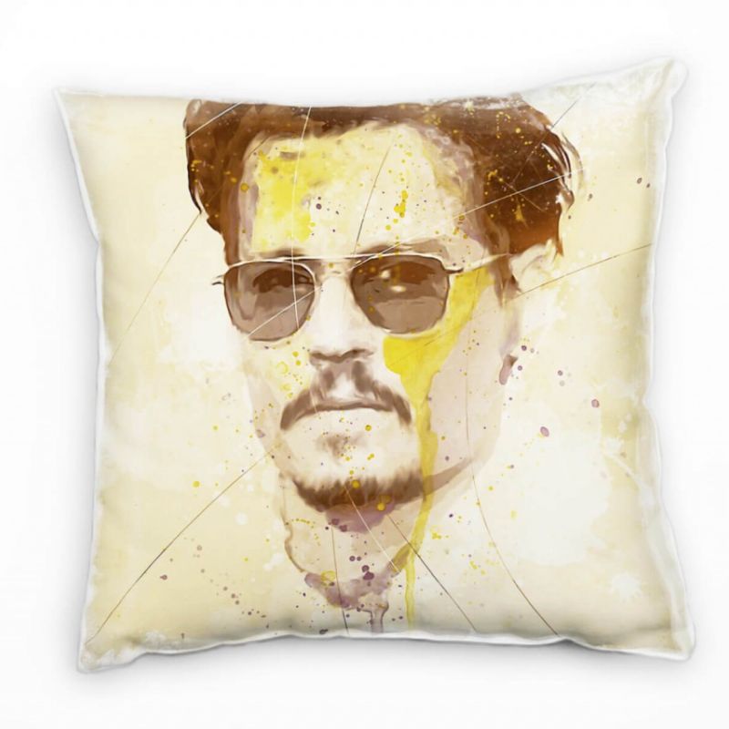 Johnny Depp Deko Kissen Bezug 40x40cm für Couch Sofa Lounge Zierkissen