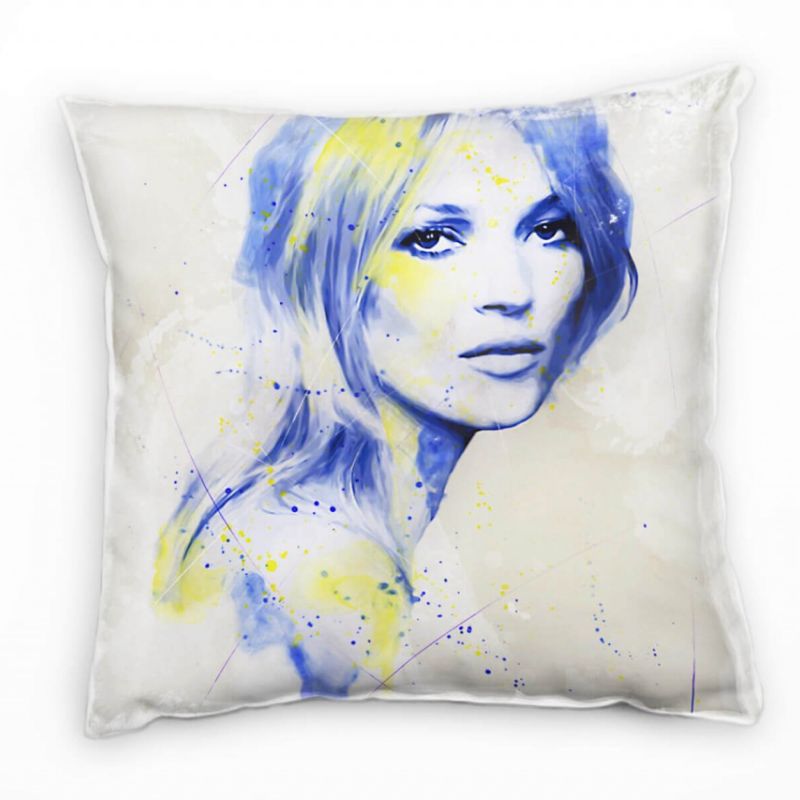 Kate Moss II Deko Kissen Bezug 40x40cm für Couch Sofa Lounge Zierkissen