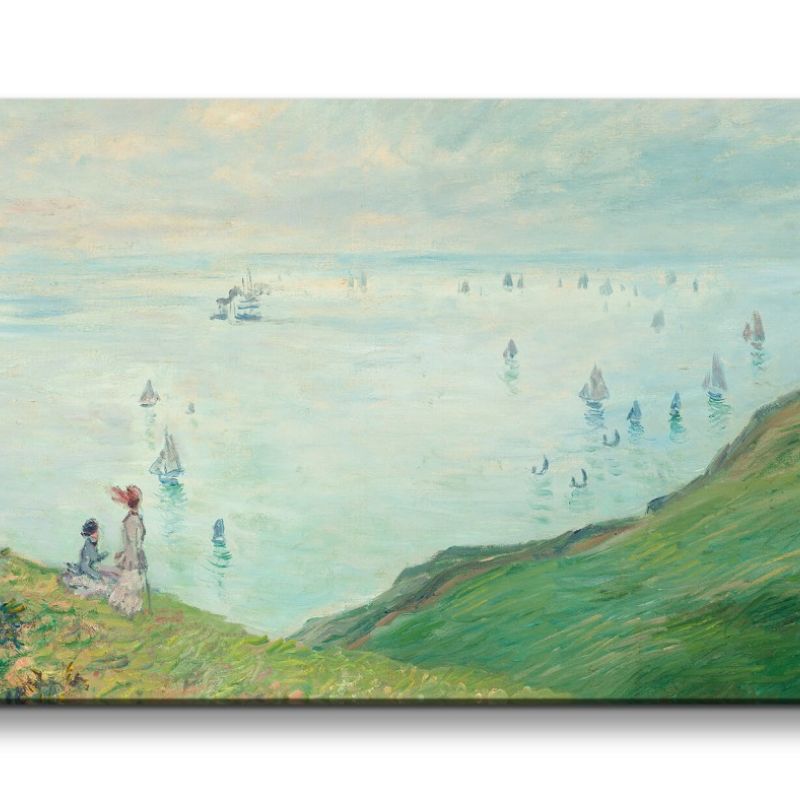 Remaster 120x60cm Claude Monet Impressionismus weltberühmtes Wandbild Cliffs at Pourville Meer Berge