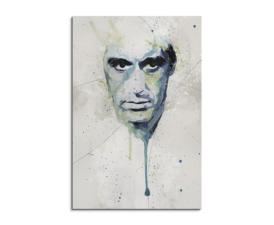 Al Pacino Scareface Aqua 90×60 cm Aquarell Kunstbild