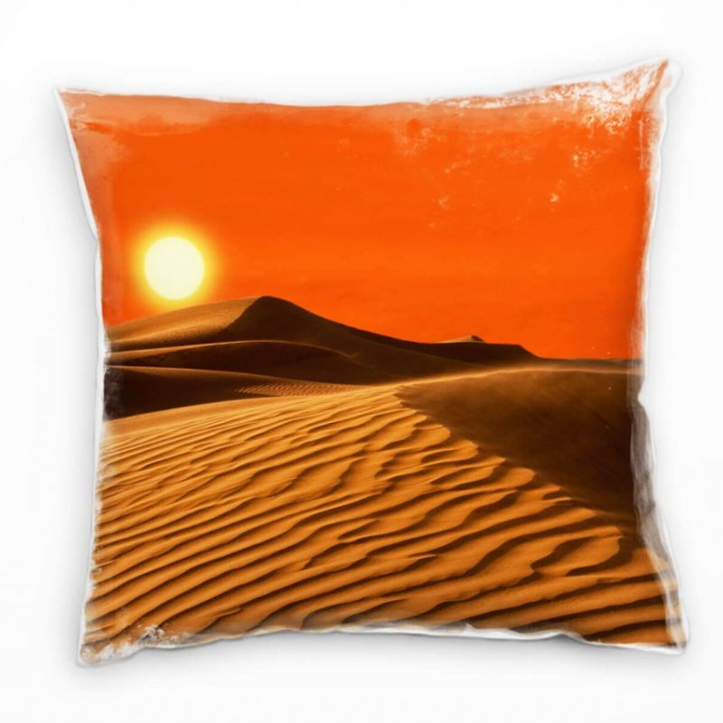 Wüste, Sand, Sonne, orange, gelb, Deko Kissen 40x40cm für Couch Sofa Lounge Zierkissen