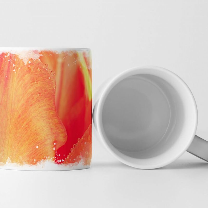 Tasse Geschenk Naturfotografie – Rot orange Tulpe