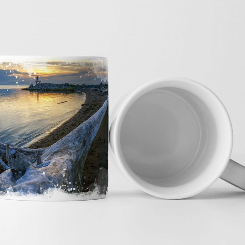 Tasse Geschenk Landschaftsfotografie – Leuchtturm bei Sonnenaufgang