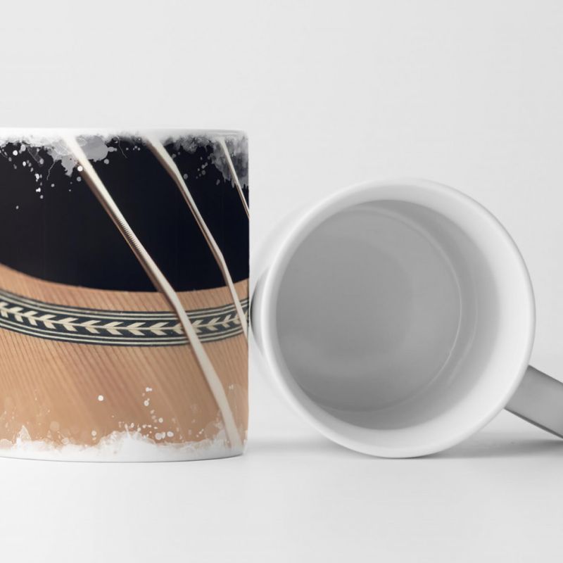 Tasse Geschenk Makroaufnahme – Gitarrensaiten