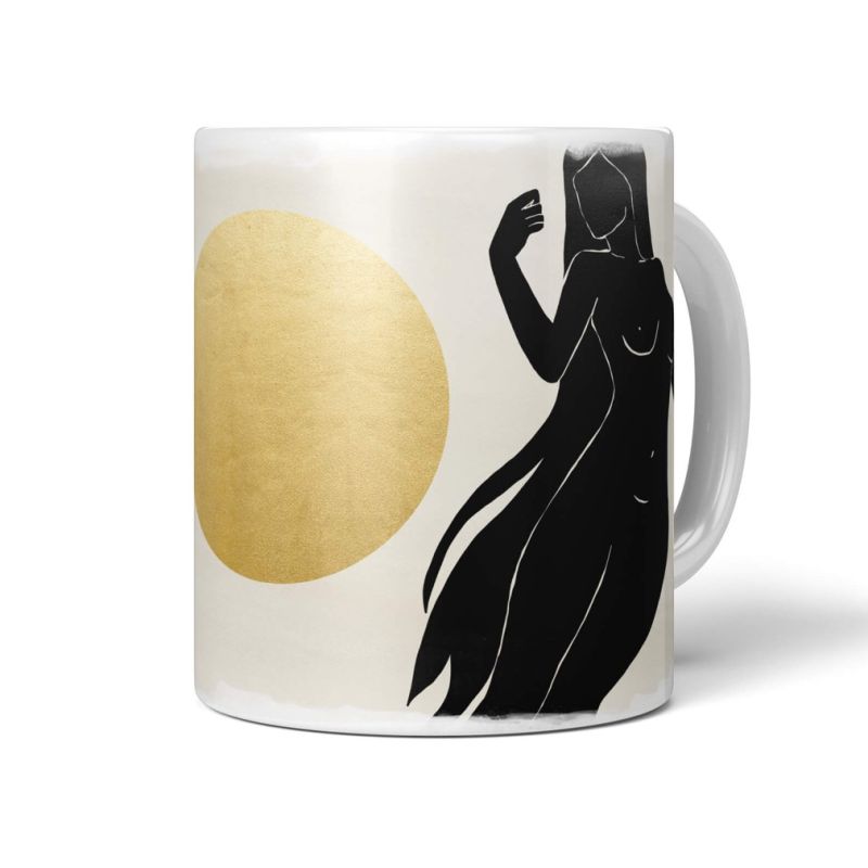 Dekorative Tasse mit schönem Motiv Göttin Goldener Mond Feminin Mystisch Fantasie