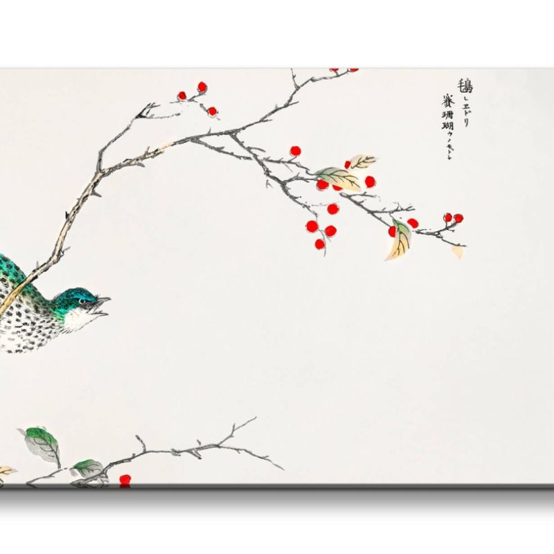 Remaster 120x60cm Wunderschöne traditionell japanische Kunst Zeitlos Frühling Vogel Blüte