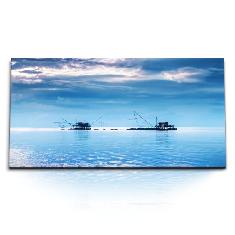 Kunstdruck Bilder 120x60cm Blaues Meer Horizont Himmel Ozean