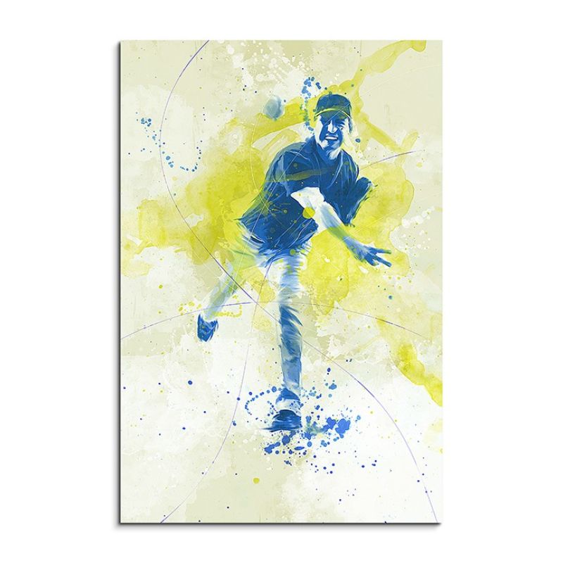 Baseball 90x60cm SPORTBILDER Paul Sinus Art Splash Art Wandbild Aquarell Art