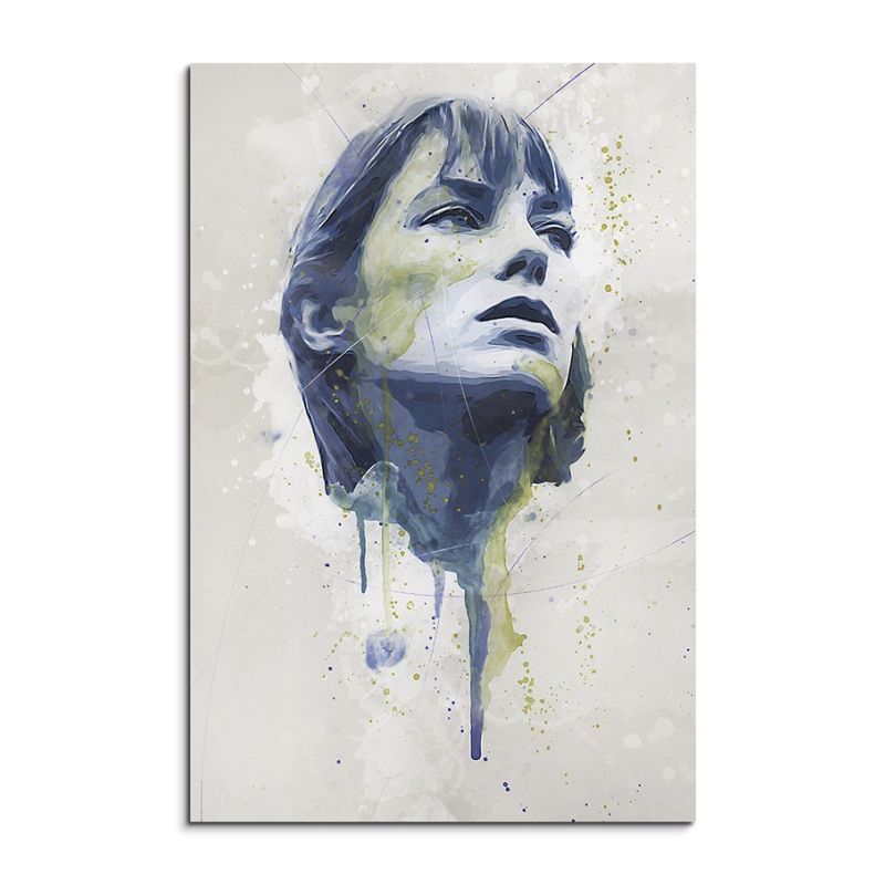 Jane Birkin Splash 90x60cm Kunstbild als Aquarell auf Leinwand