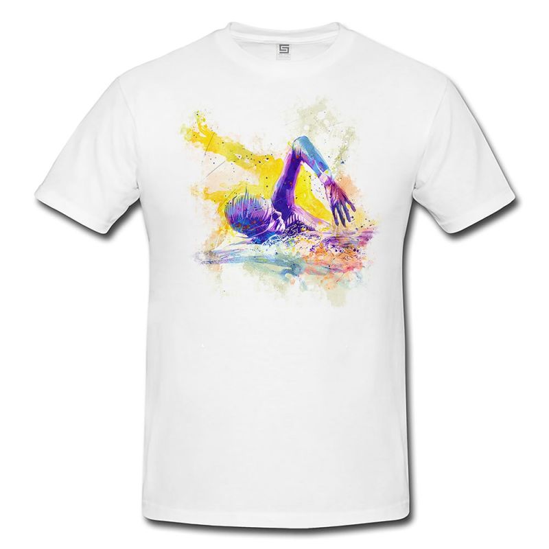 Schwimmen III  Herren und Damen T-Shirt Sport Motiv aus Paul Sinus Aquarell