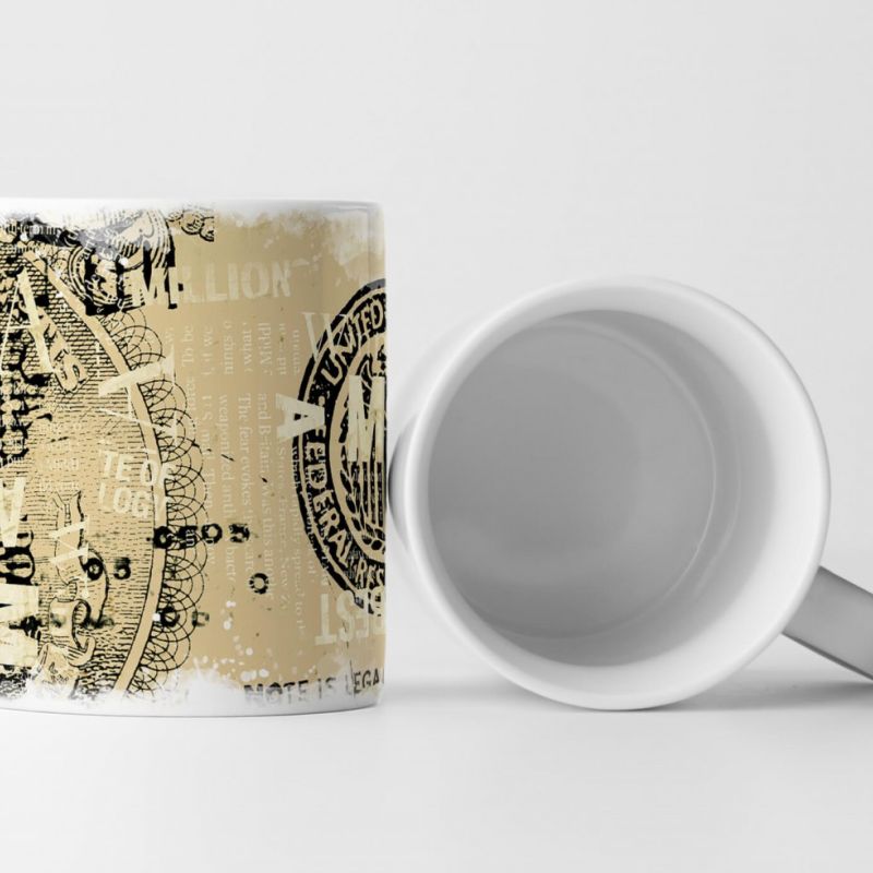 Tasse Geschenk Digitale Grafik – Beige Dollarnote