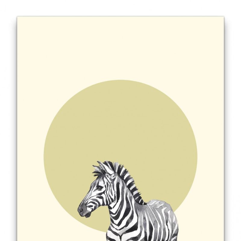 Zebra Savanne Wasserfarben Kunstvoll Minimalistisch Modern