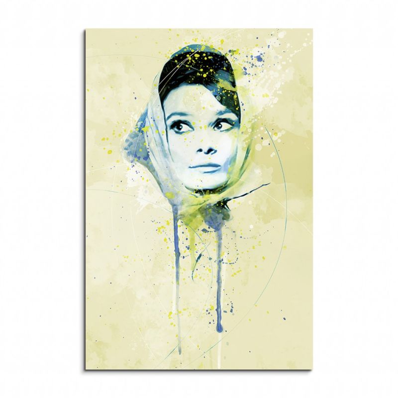 Audrey Hepburn VI Aqua 90x60cm Wandbild Aquarell Art