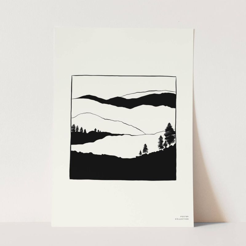 Graphische Kunst Modern Dekorativ Illustration Minimal Schwarz Weiß