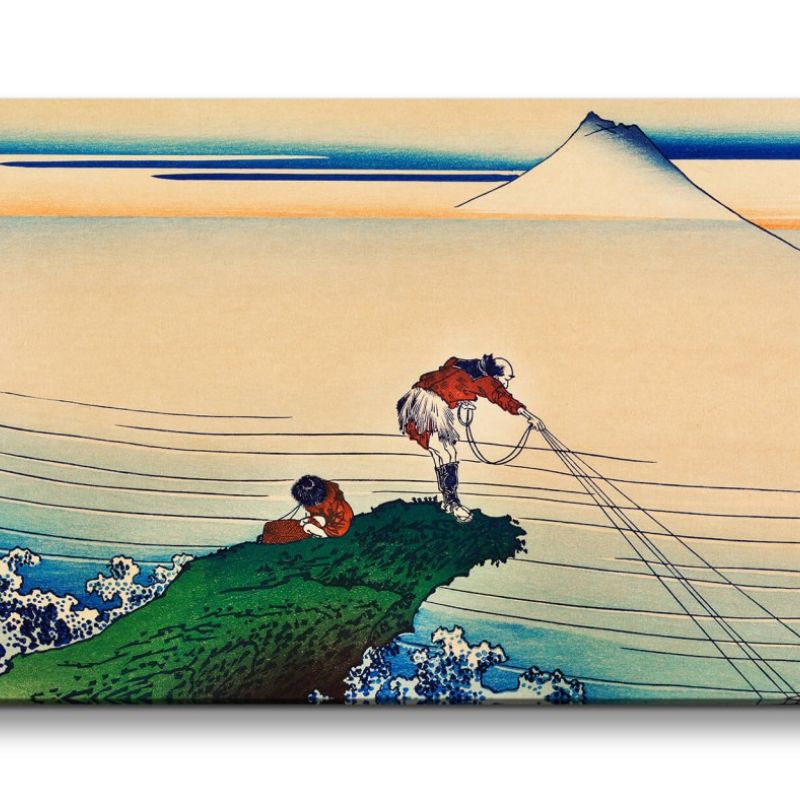 Remaster 120x60cm Katsushika Hokusai traditionelle japanische Kunst Meer Fuji Vulkan Fischer