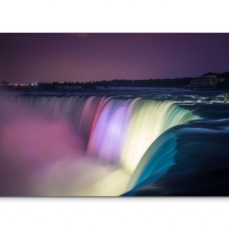 120x80cm Wandbild Niagara Wasserfall Nacht