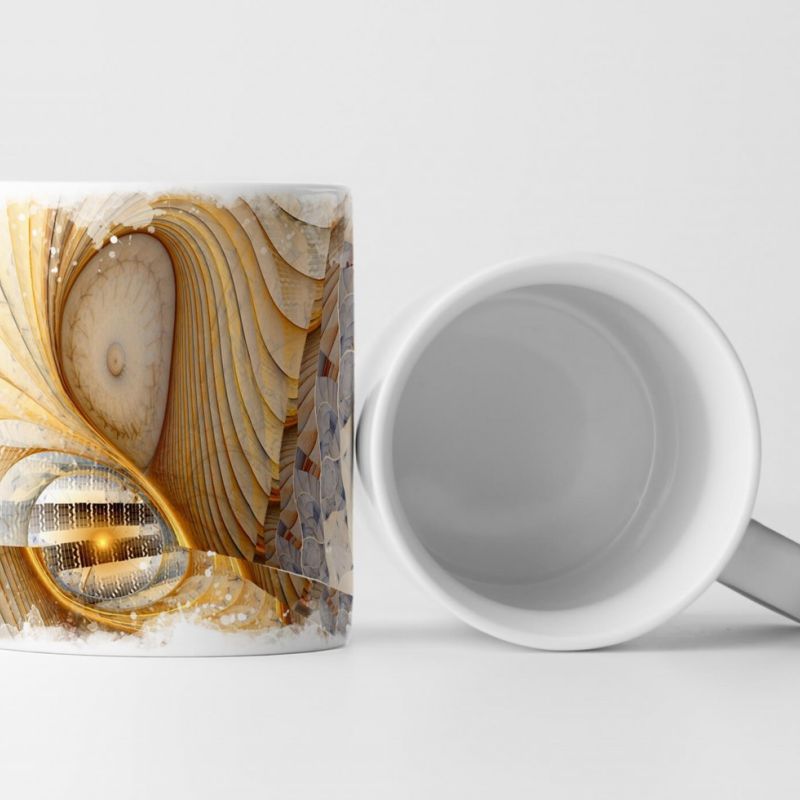 Tasse Geschenk Digitale Grafik – Gelbe Mosaik Schuppen