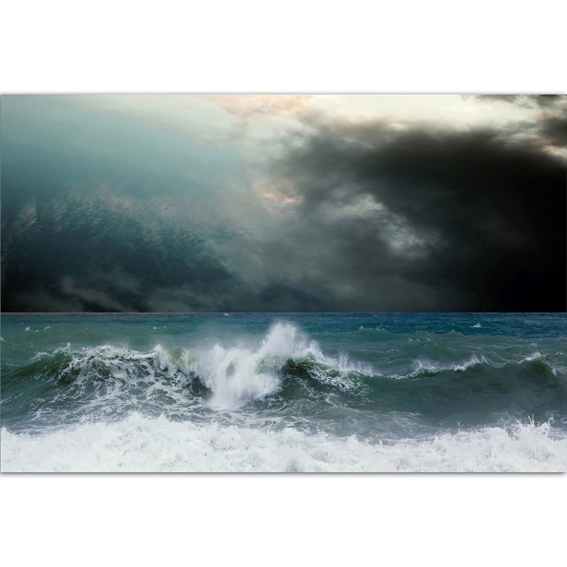 120x80cm Meer Sturm Himmel Wolken dunkel