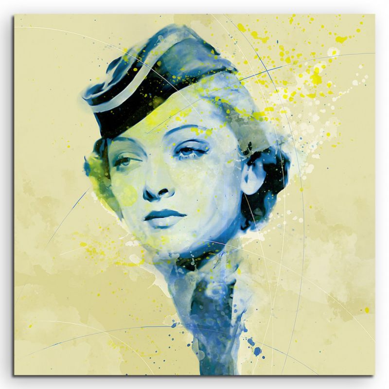 Myrna Loy Aqua 60x60cm Wandbild Aquarell Art