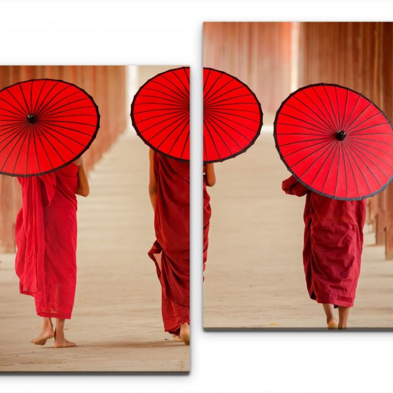 Frauen mit Regenschirm Wandbild in verschiedenen Größen