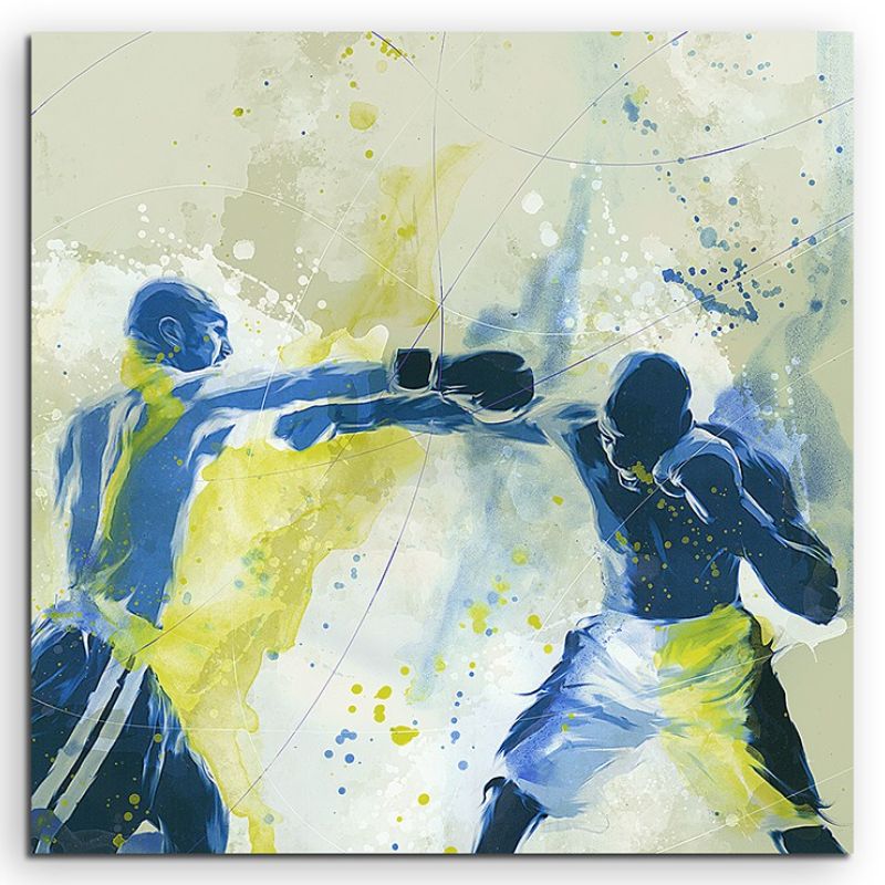 Boxen III 60x60cm SPORTBILDER Paul Sinus Art Splash Art Wandbild Aquarell Art