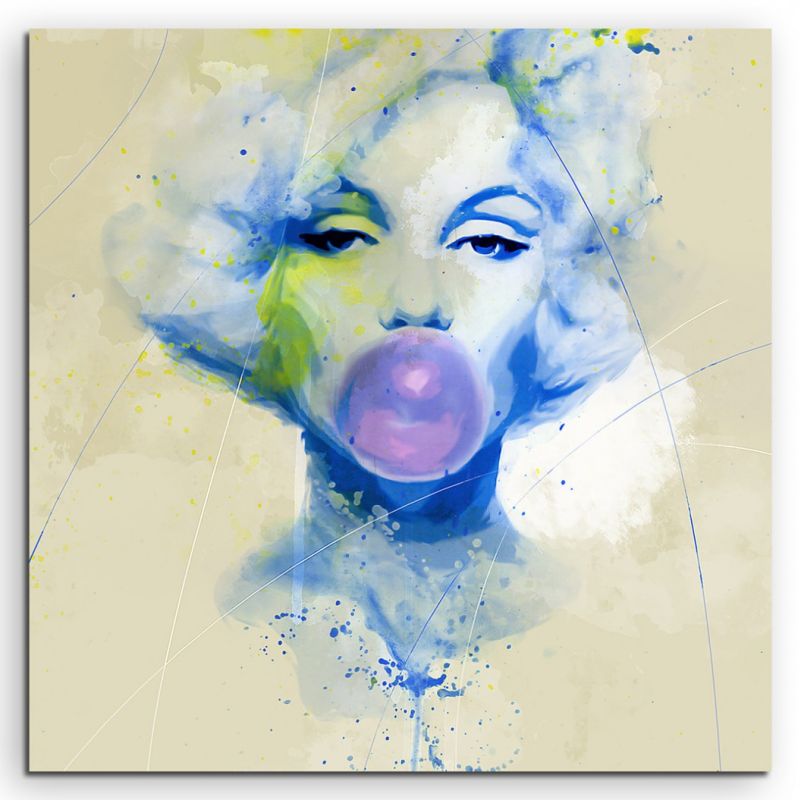 Marilyn Monroe VII Aqua 60x60cm Wandbild Aquarell Art