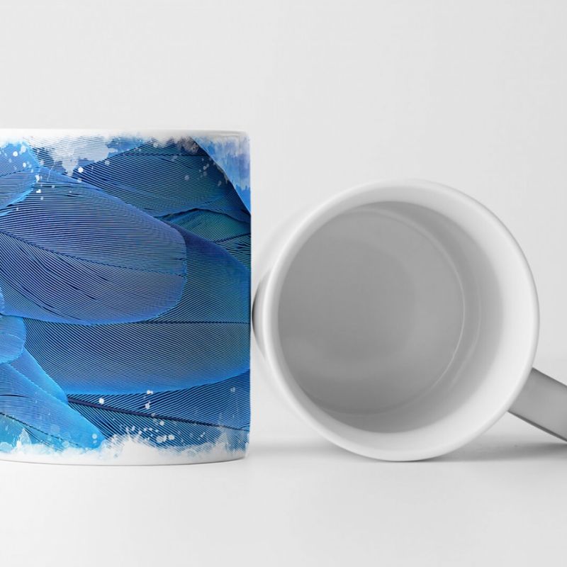 Tasse Geschenk Künstlerische Fotografie – Blaue Arafedern