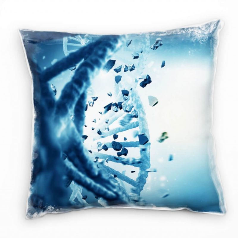 Macro, Abstrakt, DNA, Doppelhelix, blau Deko Kissen 40x40cm für Couch Sofa Lounge Zierkissen