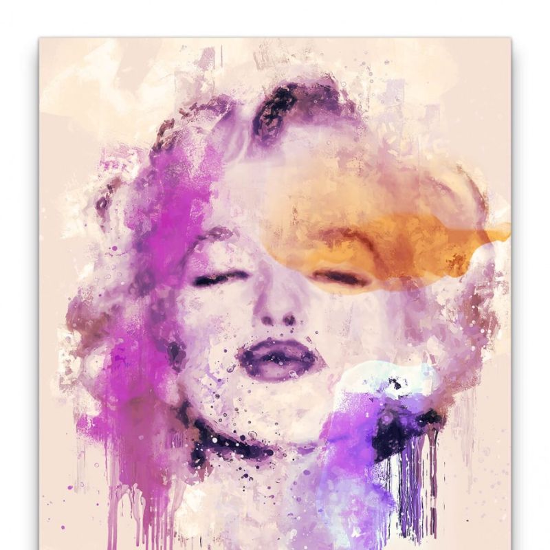 Marilyn Monroe Porträt Abstrakt Kunst Filmlegende Ikone Farbenfroh 60x90cm Leinwandbild