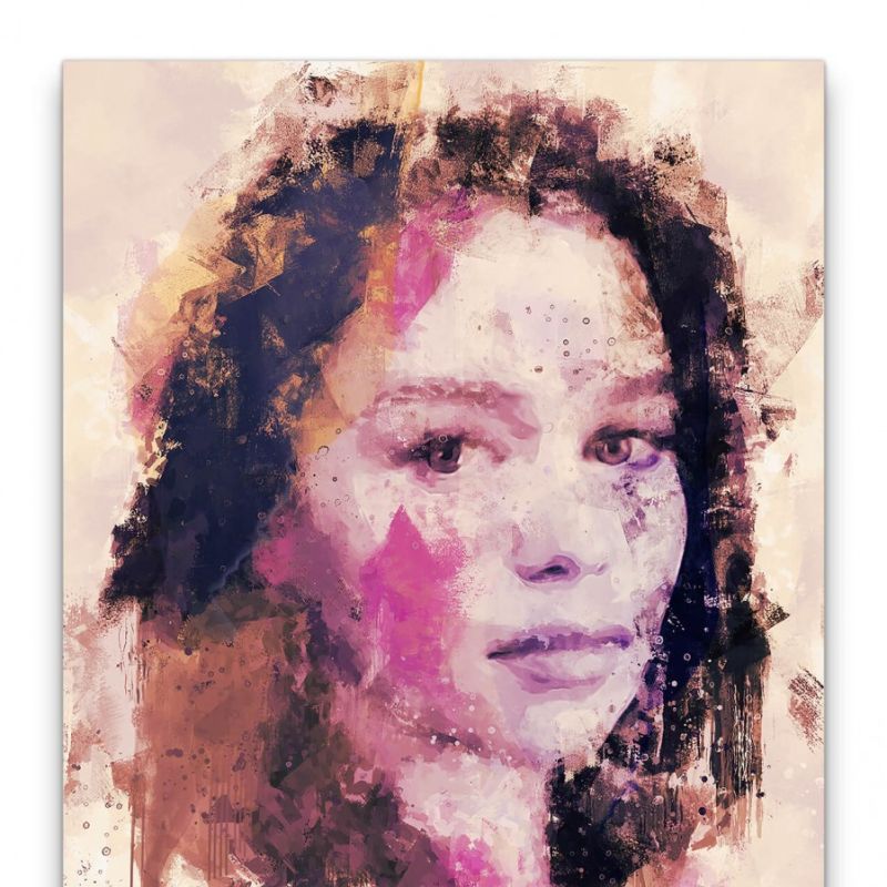 Emilia Clarke Porträt Abstrakt Kunst Schauspielerin Schön 60x90cm Leinwandbild