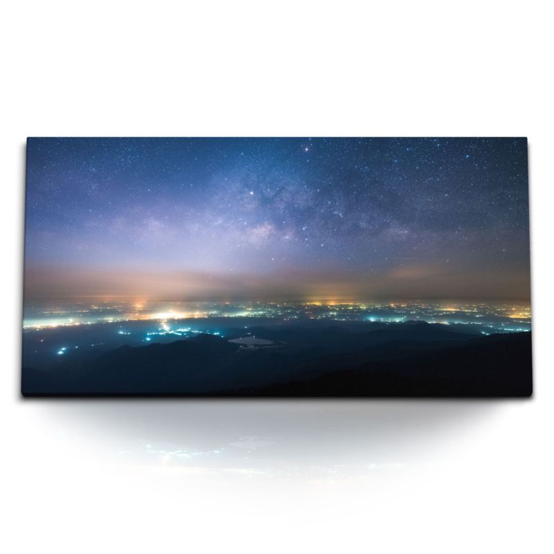 Kunstdruck Bilder 120x60cm Astrofotografie Nachthimmel Sternenhimmel Sterne Milchstraße