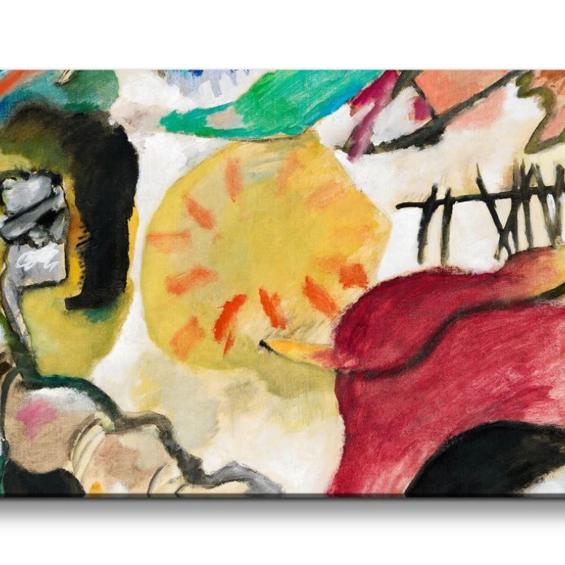 Remaster 120x60cm Wassily Kandinsky weltberühmtes Wandbild Farbenfroh Zeitlos Improvisation 27