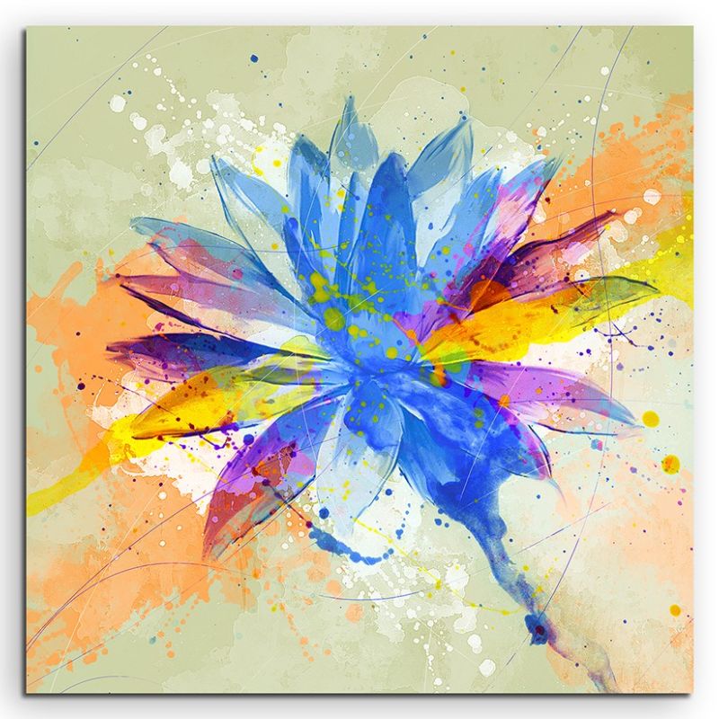 Blume I 60x60cm Aquarell Art Leinwandbild