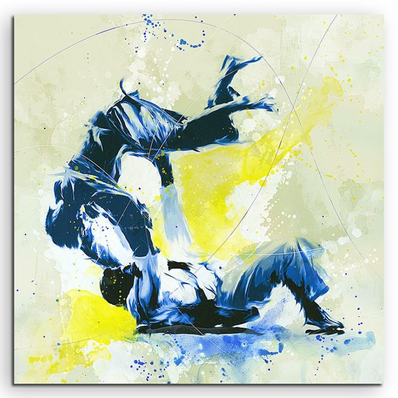 Judo III 60x60cm SPORTBILDER Paul Sinus Art Splash Art Wandbild Aquarell Art