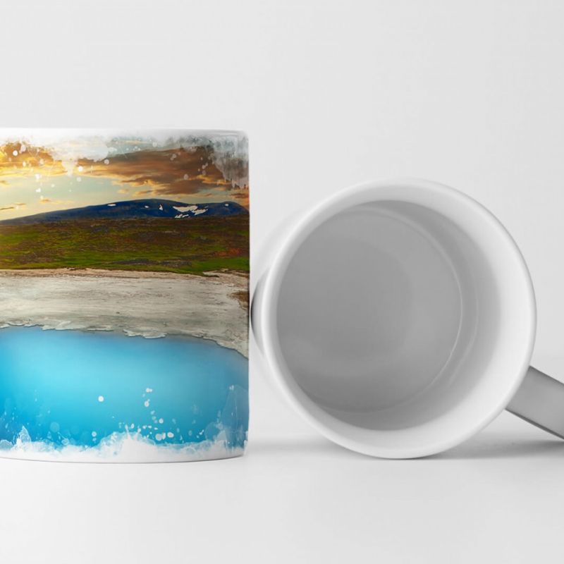 Tasse Geschenk Landschaftsfotografie – Thermalquelle Blahver bei Hveravellir Island