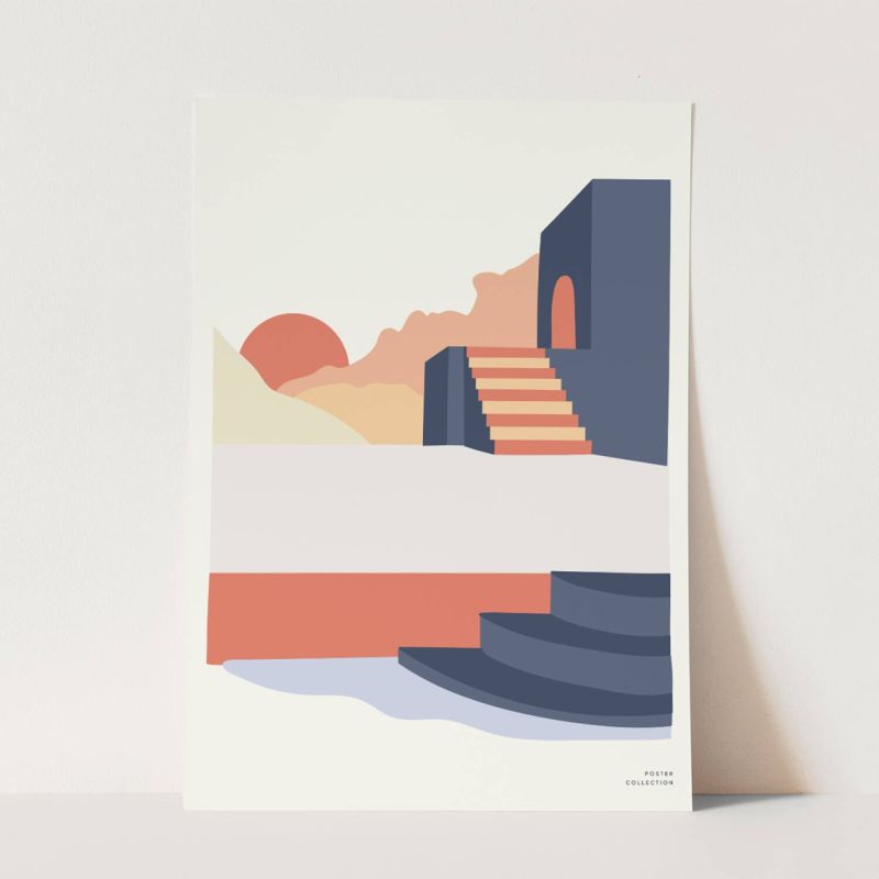 Grafik Dekorativ Modern Minimal Landschaft Haus