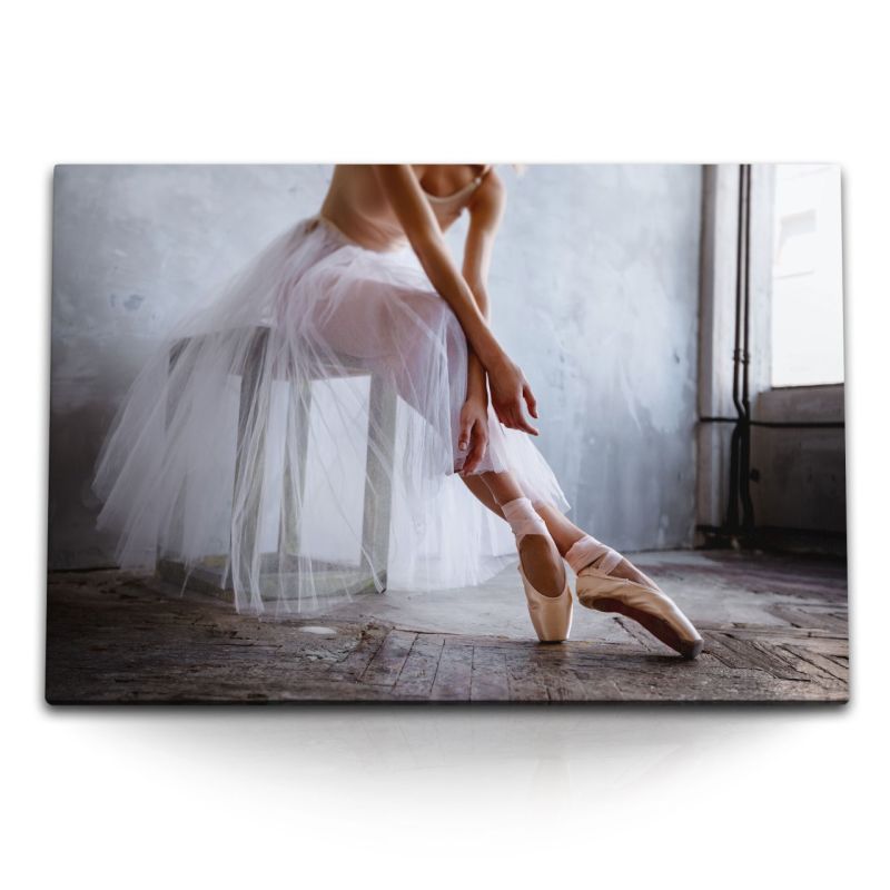 120x80cm Wandbild auf Leinwand Ballerina Ballett junge Frau Tänzerin