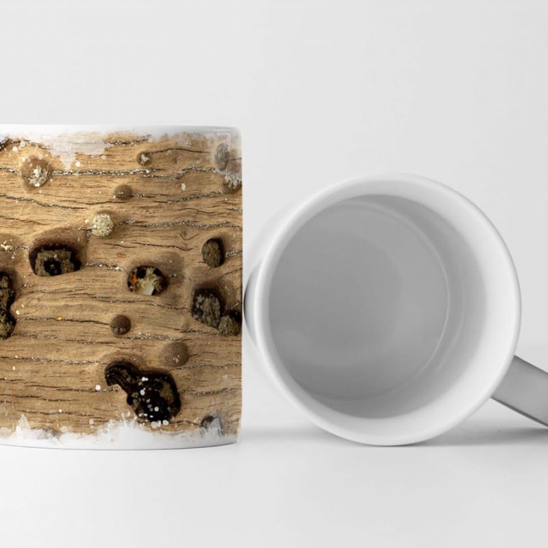 Tasse Geschenk Naturfotografie – Holz am Strand